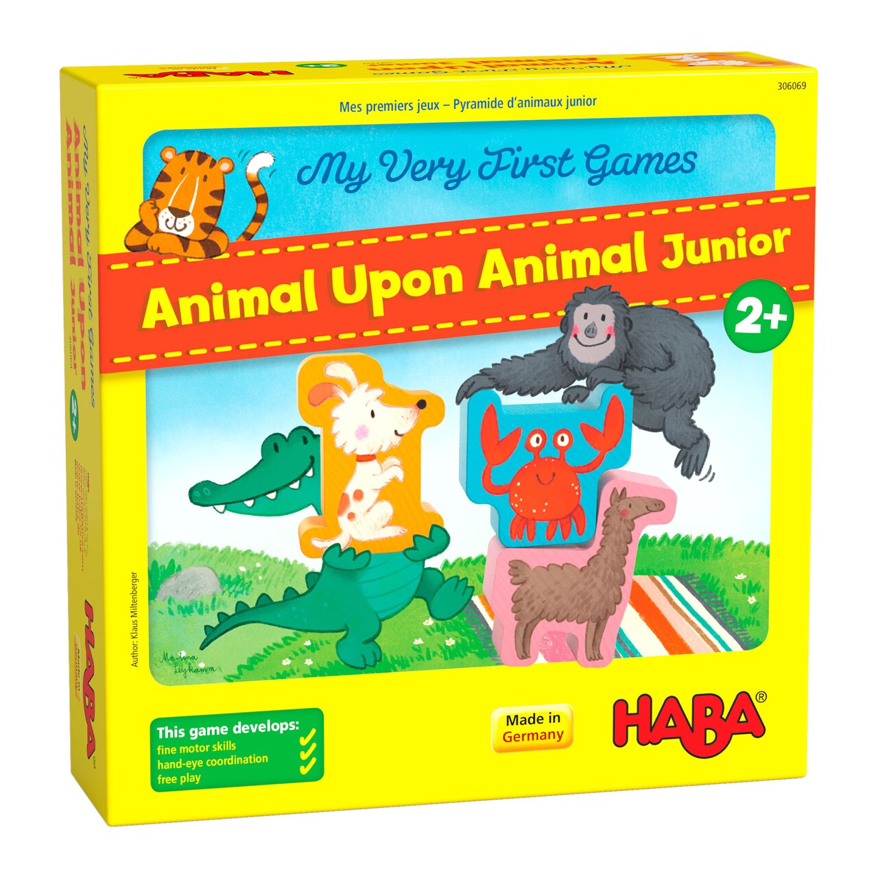 HABA My Very First Games - Animal Upon Animal Junior: Toddler Stacking Game for Preschool Learning Activities & Fun Family Games for Ages 2+
